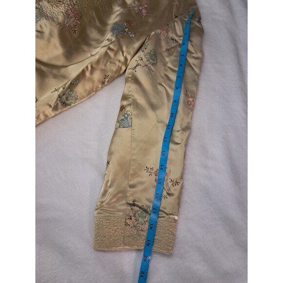 Solz Squirrel Size S Reversible Asian Silk Jacket Embroidered Floral Gold Red - Picture 11 of 12